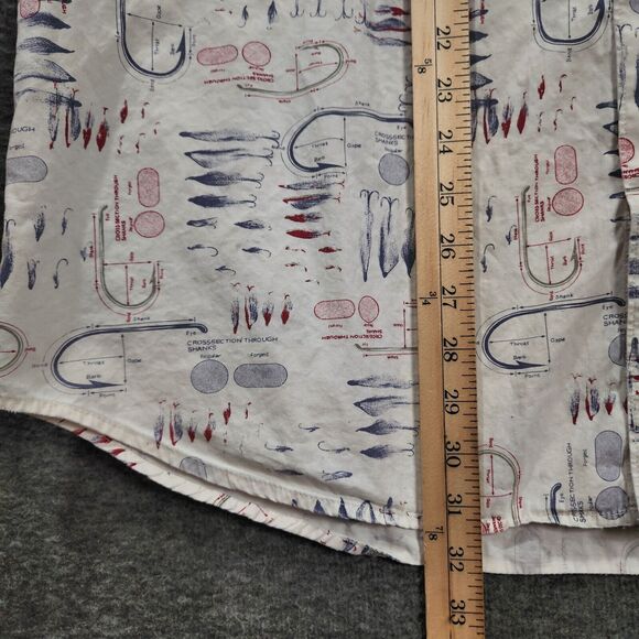 Columbia Men's Casual Button Down Shirt - White with Red and Blue Accents - Picture 6 of 8